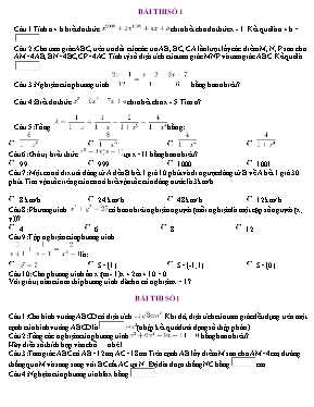 Một số đề thi môn Toán 8